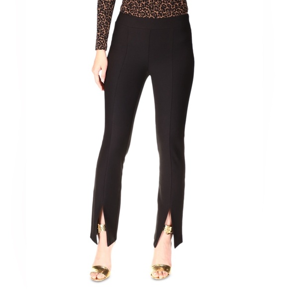 MICHAEL Michael Kors Pants - Michael Michael Kors Plus Size High Rise Split-Hem Leggings - Black